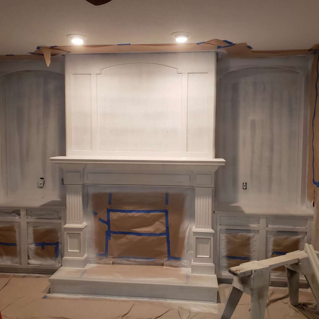 During Fireplace Refinish