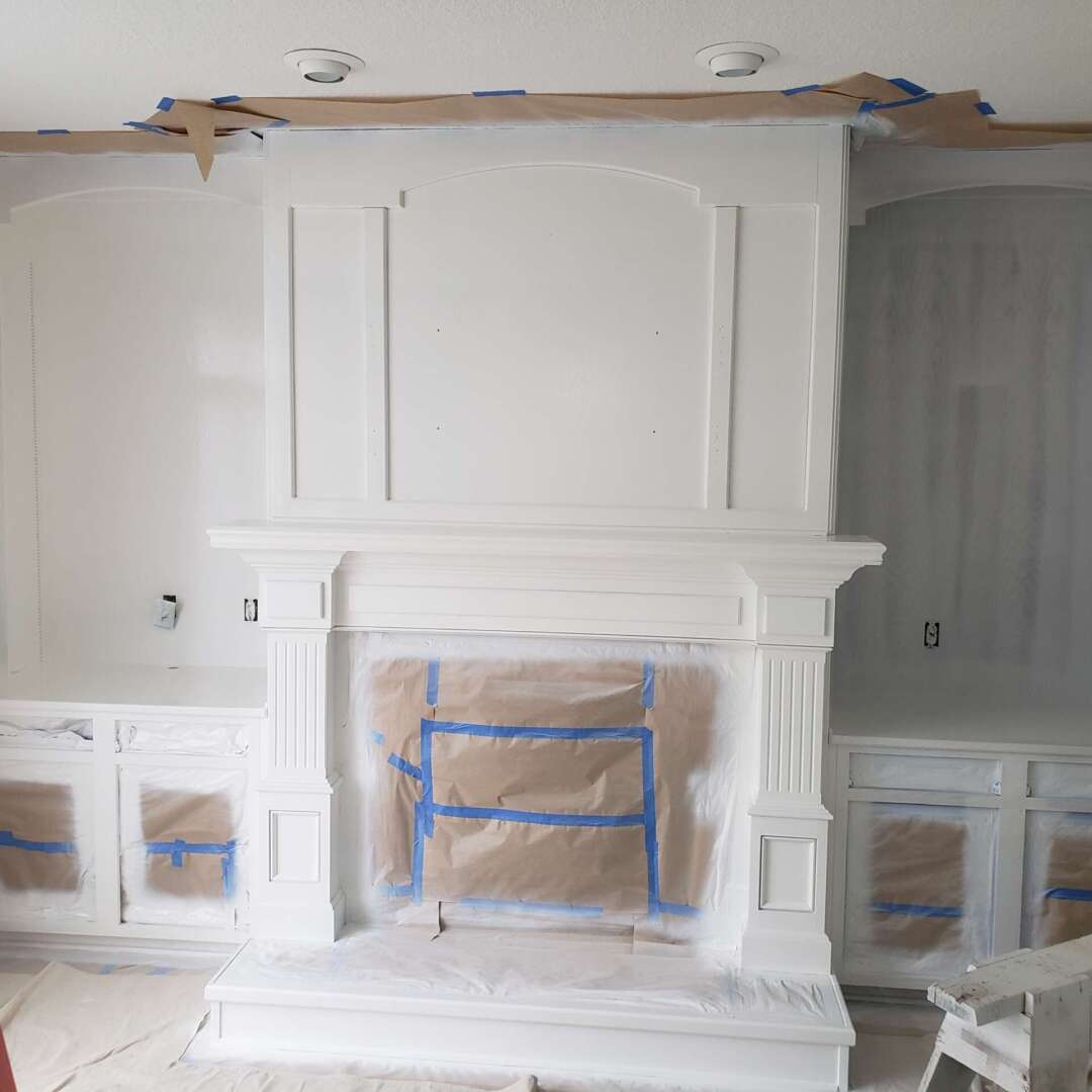 During Fireplace Refinish